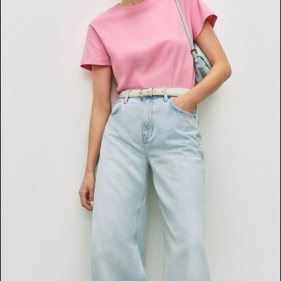 Reformation Eden Mid Rise Wide Leg Jeans Blue Size 31